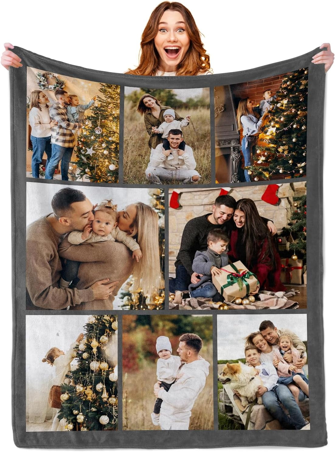 Custom Blanket with Photo Personalized Blankets and Throws Picture Blanket for Mothers Day Birthday Customized for Mom Dad Couple Girlfriend Boyfriend Wife Husband Blankets