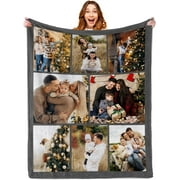Custom Blanket with Photo Personalized Blankets and Throws Picture Blanket for Mothers Day Birthday Customized for Mom Dad Couple Girlfriend Boyfriend Wife Husband Blankets