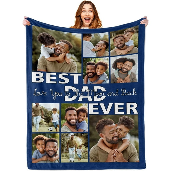 Custom Blanket with Photo Personalized Blankets and Throws Picture Blanket for Mothers Day Birthday Customized for Mom Dad Couple Girlfriend Boyfriend Wife Husband Blankets