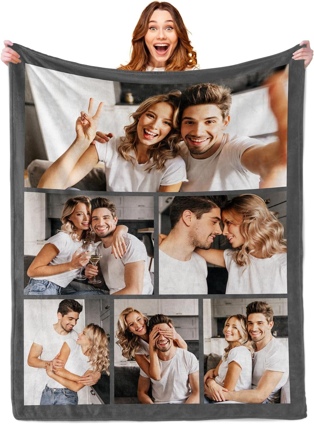 Custom Blanket with Photo Personalized Blankets and Throws Picture Blanket for Mothers Day Birthday Customized for Mom Dad Couple Girlfriend Boyfriend Wife Husband Blankets