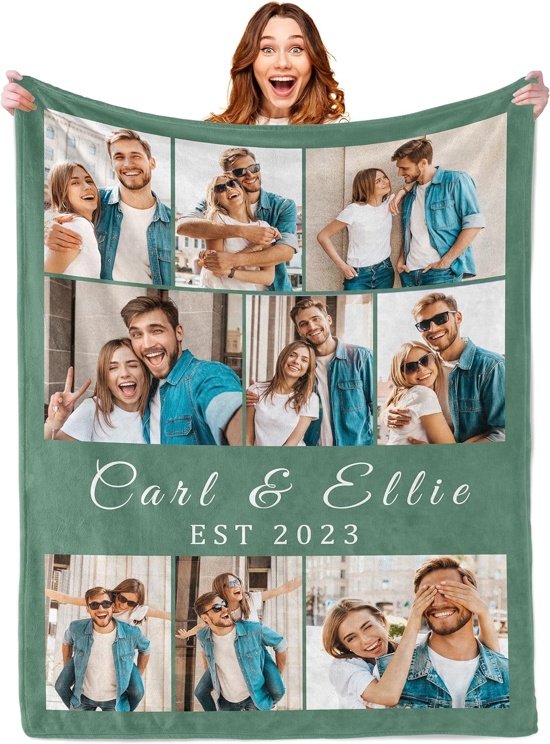 Custom Blanket with Photo Personalized Blankets and Throws Picture Blanket for Birthday Christmas Valentine Customized Gifts for Mom Dad Couple Girlfriend Boyfriend Wife Husband