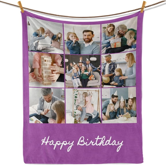 Custom Blanket with Photo Personalized Picture Text Blanket Customized Sofa Throw Blanket Personalized cobijas Funny Gifts for Valentines,Boyfriend,Dad,Mom,Friends,New Year,Birthday