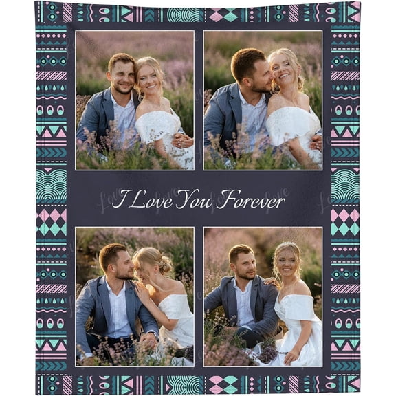Custom Blanket with Photo - Personalized Picture Throw for Couple Gifts Customized Flannel Blankets for Adult Kid Birthday Fathers Mothers Valentines Day Gift (6 image 05, 40"L x 30"W / baby size)