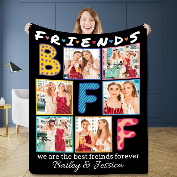 Custom Blanket with Photo and Text Memorial Gift for Lover, Couple,10 Photos Collage Blanket with Pictures Customized for Wife, Husband, Personalized Throw Blanket for Anniversary Blankets