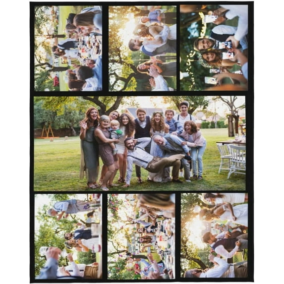Custom Blanket with Photo Text Personalized Bedding Throw Blankets Customized Flannel Fleece Blankets for Family Birthday Wedding Gift Fits Couch Sofa Bedroom Living Room - 50"x40"