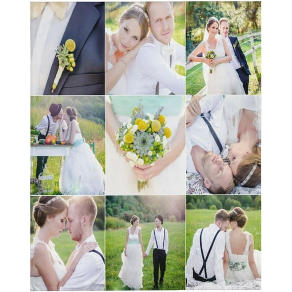 Custom Blanket with Photo Text Personalized Bedding Throw Blankets Customized Flannel Fleece Blankets for Family Birthday Wedding Gift Fits Couch Sofa Bedroom Living Room - 50"x40"