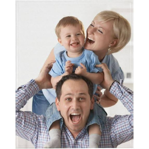 Custom Blanket with Photo Text Personalized Bedding Throw Blankets Customized Flannel Fleece Blankets for Family Birthday Wedding Gift Fits Couch Sofa Bedroom Living Room - 50"x40"