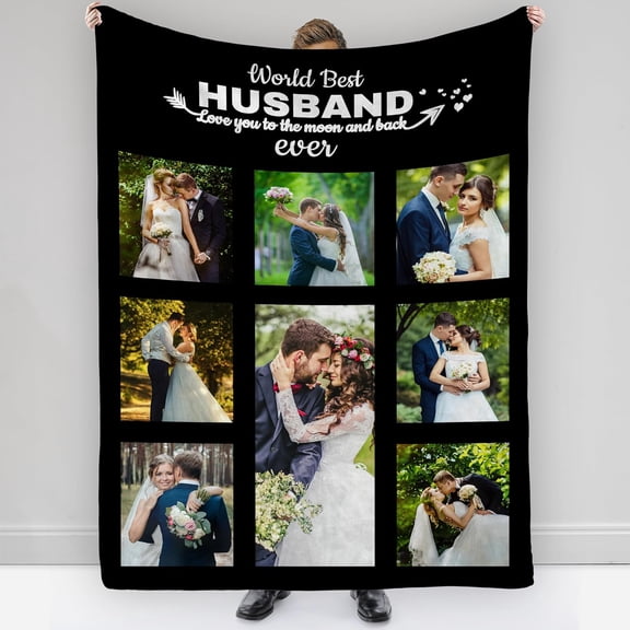 Custom Blanket with Photo Text Personalized Blanket Customized Throw Blanket for Kid Adult Birthday Anniversary Halloween Christmas Mother Father Girlfriend Valentines Day Gift Blankets