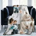 thumbnail image 1 of Custom Blanket with Photo Text Personalized Flannel Throw Blanket Birthday Anniversary Wedding Christmas Halloween Father Mother Valentines Day Gift- 30"x 40" (1Photos, 40"x30"), 1 of 6