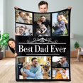thumbnail image 1 of Custom Blanket with Photo Text, Personalized Flannel Throw Blanket, Customized Blanket Using My Own Photos, Birthday Christmas Wedding Gifts for Mom Dad Friends Sister - 4 Size (6 Photo-4), 1 of 6