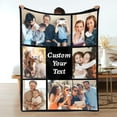 thumbnail image 1 of Custom Blanket with Photo Text, Personalized Flannel Throw Blanket, Customized Blanket Using My Own Photos, Birthday Christmas Wedding Gifts for Mom Dad Friends Sister - 4 Size (6 Photo-4), 1 of 6