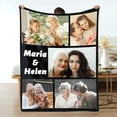 thumbnail image 1 of Custom Blanket with Photo Text, Personalized Flannel Throw Blanket, Customized Blanket Using My Own Photos, Birthday Christmas Wedding Gifts for Mom Dad Friends Sister - 4 Size (6 Photo-4), 1 of 6