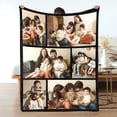 thumbnail image 1 of Custom Blanket with Photo Text, Personalized Flannel Throw Blanket, Customized Blanket Using My Own Photos, Birthday Christmas Wedding Gifts for Mom Dad Friends Sister - 4 Size (6 Photo-4), 1 of 6