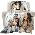 thumbnail image 1 of Custom Blanket with Photo Text Personalized Gift, 1-10 Pictures Customized for Mother Father Family, Christmas Halloween Thanksgiving Birthday Wedding Valentine's Day Gift 40''x30'', 1 of 6