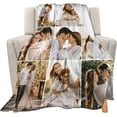 thumbnail image 1 of Custom Blanket with Photo Text Personalized Gift, 1-10 Pictures Customized for Mother Father Family, Christmas Halloween Thanksgiving Birthday Wedding Valentine's Day Gift 40''x30'', 1 of 6