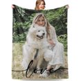 thumbnail image 1 of Custom Blanket with Photo Text, Personalized Gifts for Women Men, Customized Picture Blanket for Baby Mother Father Adult Friends Lovers Dog Pets, Birthday Anniversary Halloween Christmas, 1 of 6
