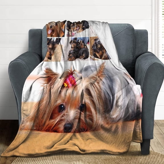 Custom Blanket with Photo Text Personalized Throw Blanket Customized Blanket for Her for Him Flannel Blankets Father's Day Mother's Day Birthday Valentines, Navy, 40"x50"