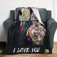 thumbnail image 1 of Custom Blanket with Photo Text Personalized Throw Blanket Customized Blanket for Her for Him Flannel Blankets Father's Day Mother's Day Birthday Valentines, Navy, 40"x50", 1 of 6