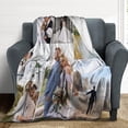 thumbnail image 1 of Custom Blanket with Photo Text Personalized Throw Blanket Customized Blanket for Her for Him Flannel Blankets Father's Day Mother's Day Birthday Valentines, Navy, 40"x50", 1 of 6