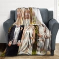 thumbnail image 1 of Custom Blanket with Photo Text Personalized Throw Blanket Customized Blanket for Her for Him Flannel Blankets Father's Day Mother's Day Birthday Valentines, Navy, 40"x50", 1 of 6