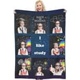 thumbnail image 1 of Custom Blanket with Photo Text Personalized Throw Blanket Customized Picture Blanket for Kid Adult Friends Mother Father Personalized Gift Flannel Blanket for Birthday Gifts, 1 of 6