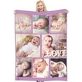 thumbnail image 1 of Custom Blanket with Photo Text Personalized Throw Blanket Customized Picture Blanket for Kid Adult Friends Mother Father Personalized Gift Flannel Blanket for Birthday Gifts, 1 of 6