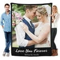 thumbnail image 1 of Custom Blanket with Photo Text Personalized Throw Blanket Customized Picture Blanket for Lover Family Dog Pet Personalized Gift Birthday Valentine(8 Photo), 1 of 6