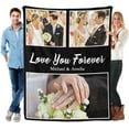 thumbnail image 1 of Custom Blanket with Photo Text Personalized Throw Blanket Customized Picture Blanket for Lover Family Dog Pet Personalized Gift Birthday Valentine(8 Photo), 1 of 6