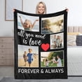 thumbnail image 1 of Custom Blanket with Photo Text Personalized Throw Blanket Personalized Gift Flannel Blanket Birthday Halloween Christmas Customized Picture Blanket for Mother Baby Father Adult Friends Lovers Pets, 1 of 6