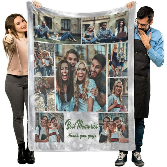 Custom Blanket with Photo Text Personalized Throw Blankets, Customized Picture Blanket Baby Fathers Mothers Friends Lovers Dog Pets Personalized Halloween Flannel Blanket (p-6, 32x48)