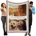 thumbnail image 1 of Custom Blanket with Photo Text Personalized Throw Blankets, Customized Picture Blanket Baby Fathers Mothers Friends Lovers Dog Pets Personalized Halloween Flannel Blanket (p-6, 32x48), 1 of 6