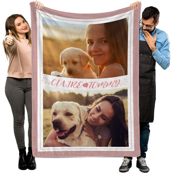 Custom Blanket with Photo Text Personalized Throw Blankets, Customized Picture Blanket Baby Fathers Mothers Friends Lovers Dog Pets Personalized Halloween Flannel Blanket (p-6, 32x48)