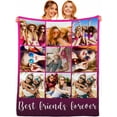 thumbnail image 1 of Custom Blanket with Photo Texts Personalized Blankets and Throws Customized Happy Birthday Gifts for Women Men Dad Mom Wife Husband Grandma Grandpa Sister Daughter Son Best Friend Blankets, 1 of 5