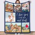 thumbnail image 1 of Custom Blanket with Photo Texts Personalized Blankets and Throws Customized Happy Birthday Gifts for Women Men Dad Mom Wife Husband Grandma Grandpa Sister Daughter Son Best Friend Blankets, 1 of 5