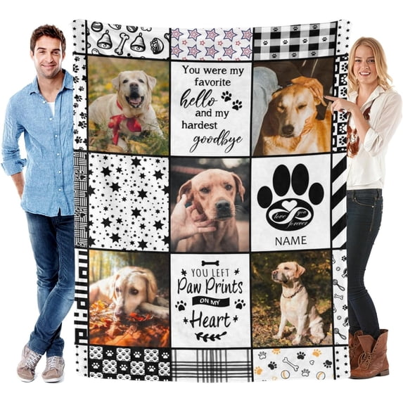 Custom Blanket with Photos for Cat Personalized Picture Throws for Pets Lover Customizable Blanket for Family Couple Pet Pictures 5 Photos with Name Blankets