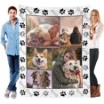 thumbnail image 1 of Custom Blanket with Photos for Cat Personalized Picture Throws for Pets Lover Customizable Blanket for Family Couple Pet Pictures 5 Photos with Name Blankets, 1 of 4
