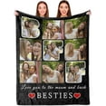 thumbnail image 1 of Custom Blanket with Photos-Customized Picture Blanket Flannel Throw Soft Blanket, Customised Blanket with Photos for Best friend, Personalised Picture Birthday Gift, 1 of 6