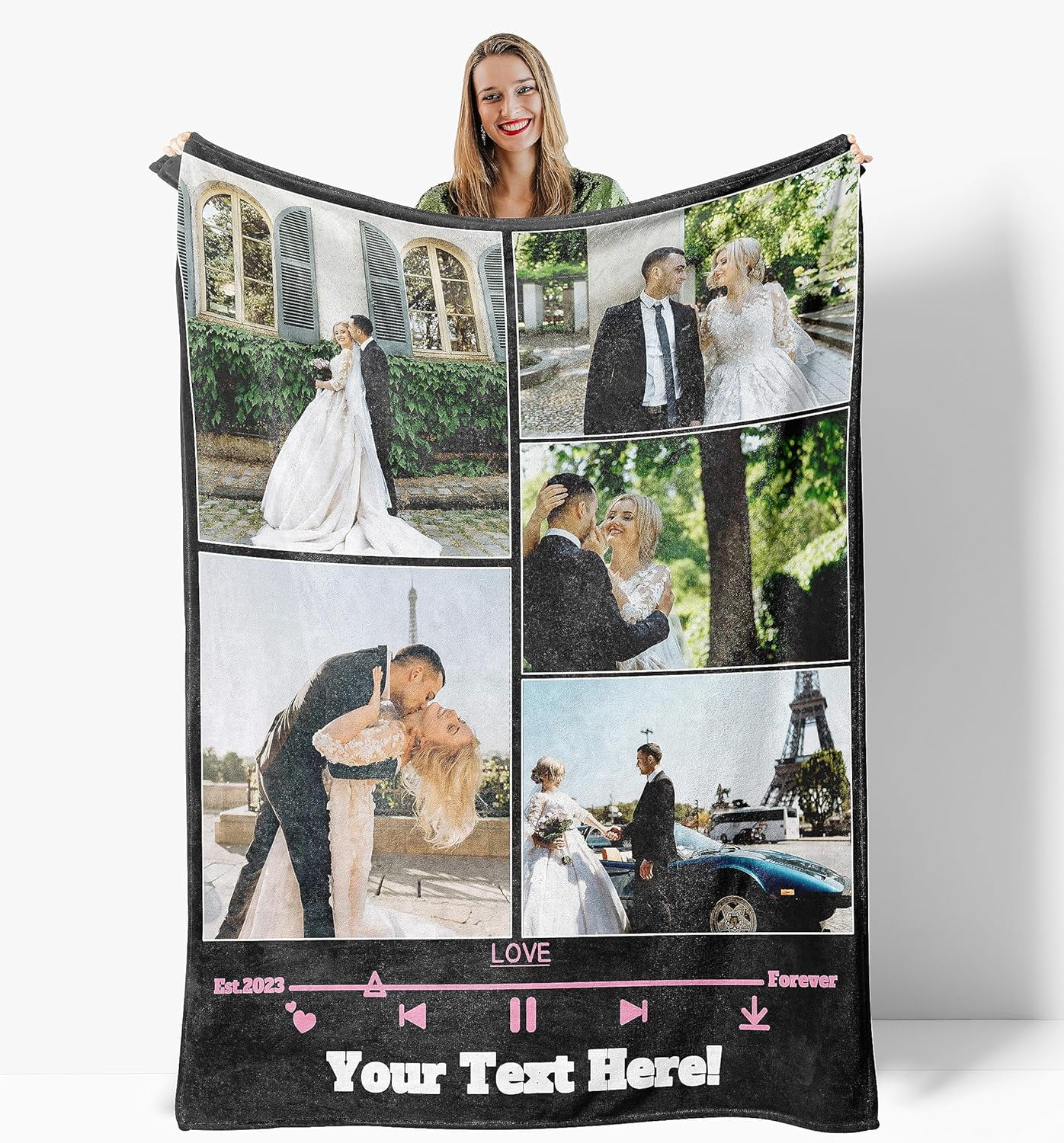 Custom Blanket with Photos Made in USA Personalized Gifts Personalized