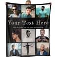 thumbnail image 1 of Custom Blanket with Photos Personalised Photo Blanket for Adult with Photos&Text Flannel Throw Blanket Personalised Couples Gifts Birthday for Women Men(100x127cm), 1 of 6