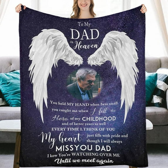 Custom Blanket with Photos Personalized Bereavement Gifts Blanket , Sympathy Gift for Loss of Loved One, Customized Memorial Blanket Memorial Gifts for Loss Of Mom Dad Grandpa Blankets
