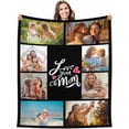 thumbnail image 1 of Custom Blanket with Photos Personalized Text Blankets for Adult Customized for Dad Mom Soft Fleece Throw Blanket Mother's Day Anniversary Valentine 10 Photos A Blankets, 1 of 5