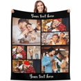 thumbnail image 1 of Custom Blanket with Photos Personalized Text Blankets for Adult Customized for Dad Mom Soft Fleece Throw Blanket Mother's Day Anniversary Valentine 10 Photos A Blankets, 1 of 5