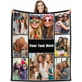 thumbnail image 1 of Custom Blanket with Photos Personalized Text Blankets for Adult Customized for Dad Mom Soft Fleece Throw Blanket Mother's Day Anniversary Valentine 10 Photos A Blankets, 1 of 5