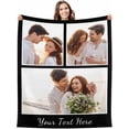 thumbnail image 1 of Custom Blanket with Photos Personalized Text Blankets for Adult Customized for Dad Mom Soft Fleece Throw Blanket Mother's Day Anniversary Valentine 10 Photos Blankets, 1 of 5