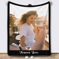 thumbnail image 1 of Custom Blanket with Photos Text Customized Blanket Personalized Flannel Throw Blankets for Adult Kid Birthday Christmas Fathers Mothers Valentines Day Customized Gift Blankets, 1 of 5