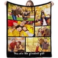thumbnail image 1 of Custom Blanket with Photos Text Customized Blanket Personalized Flannel Throw Blankets for Adult Kid Birthday Christmas Halloween Fathers Mothers Valentines Day Gift 40x30inch, 1 of 6