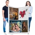 thumbnail image 1 of Custom Blanket with Photos and Text Customized Blanket Personalized Flannel Throw Blankets for Adult Kid Birthday Christmas Halloween Mothers Fathers Valentines Day Gift. (5 Photos, 48X32inch), 1 of 6