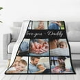 thumbnail image 1 of Custom Blanket with Photos Text Customized Blanket Personalized Flannel Throw Blankets for Adult Kid Birthday Wedding Christmas Halloween Fathers Mothers Valentines Day Gift 40"X30", 1 of 6