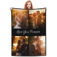 thumbnail image 1 of Custom Blanket with Photos Text Customized Blanket Personalized Flannel Throw Blankets for Adult Kid Birthday Wedding Christmas Halloween Fathers Mothers Valentines Day Gift 40"X30", 1 of 6
