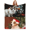 thumbnail image 1 of Custom Blanket with Photos Text Customized Blanket Personalized Flannel Throw Blankets for Adult Kid Friends Birthday Christmas Halloween Fathers Mothers Valentines Day Gift (4 Photos), 1 of 6